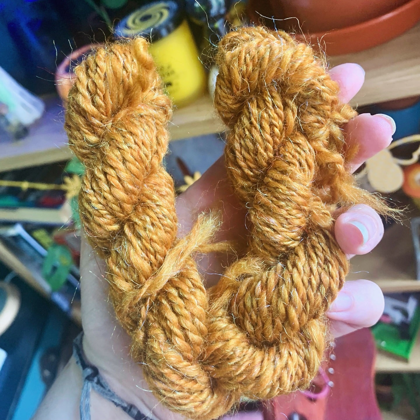 SPARKLY AMBER - Merino and Nylon - 50g, Approx 60m, DK weight